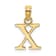 14k Yellow Gold Polished Block Letter X Initial Pendant