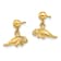 14k Yellow Gold 3D Polished Mini Manatee Dangle Earrings