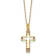 14K Yellow Gold Polished Cubic Zirconia Cross Pendant Necklace