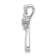 Rhodium Over 14K White Gold 1/20ct. 5-Stone Diamond Cross Chain Slide