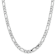 14K White Gold 7.5mm Flat Figaro Chain Necklace