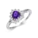 Heart Shape Amethyst with White Topaz Accents Sterling Silver Ring, 1.01ctw