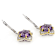 Amethyst And White Zircon Dangle Earrings In Sterling Silver With 18K
Gold Detail
