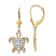 14K Yellow Gold and Rhodium Over 14K Yellow Gold Diamond-Cut Filigree
Turtle Dangle Earrings
