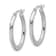 Rhodium Over 14k White Gold Diamond-Cut 1" Oval Hoop Earrings
