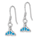 Rhodium Over Sterling Silver Lab Created Opal Dolphin Tail Dangle Earrings