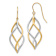 14k Two-tone Twisted Polished Dangle Earrings