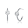 Open CZ Hoop Earrings In White Rhodium Over Brass