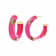 14K Yellow Gold Over Sterling Silver Small Gold Leaf Acrylic Hoop
Earrings in Pink