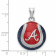 Rhodium Over Sterling Silver MLB LogoArt Atlanta Braves Enameled Pendant