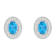 6x4mm Oval Blue Topaz 1/5 ctw Diamond Rhodium Over Sterling Silver Halo
Stud Earrings