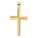 14k Yellow Gold Polished Beaded Textured Cross Pendant