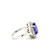 Tanzanite 12x10mm Oval and White Zircon Rhodium Over Sterling Silver Ring