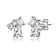 CZ Three-Stone Cluster Stud Earrings In Sterling Silver