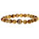 Multi-Color Tiger's Eye Stretchable Bracelet Set Of 3 In Sterling Silver