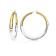 14K Yellow Gold Over Brass Acrylic XL Clear Chunky Graduated Hoop Earrings
