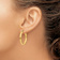 14k Yellow Gold Diamond-Cut Edge 1 1/4" Large Polished Hoop Earrings