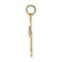 14K Two-tone Gold  Polished Textured MOM and Flower Pendant