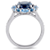 5.38ctwctw London, Swiss and Sky Blue Topaz Halo Ring in Sterling Silver