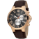 Ferre Milano Men's Classic Black Dial Brown Leather Strap Watch