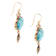 Barse Jewelry 15mm Blue Turquoise Gold Tone Flower Drop Earrings