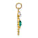 10k Yellow Gold Green Emerald Simulant May Birthstone and Clear Cubic
Zirconia Boy Charm