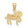 14k Yellow Gold Textured Children's Carousel Horse Charm