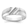 Rhodium Over 10K White Gold Men's Polished, Satin and Grooved 5-Stone
Diamond Ring 0.06ctw