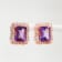 Amethyst and CZ 4.36 Ctw Octagon 18K Rose Gold Over Sterling Silver
Center Design Earrings Jewelry