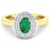 0.86ctw Green Emerald and Diamond 14K Yellow Gold Halo Ring