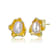 Organic Wave Pear Shape Pearl Stud Earrings In 14K Gold Over Sterling Silver