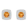 5mm Cushion Citrine 1/5 ctw Diamond Rhodium Over Sterling Silver Halo
Stud Earrings