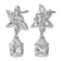 Rhodium Over Sterling Silver Fancy Multi-cut Cubic Zirconia Post Dangle Earrings