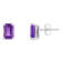 6x4mm Emerald Cut Amethyst 14k White Gold Stud Earrings