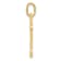10K Yellow Gold Polished Letter t Initial Charm