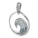 Rhodium Over Sterling Silver Polished Cubic Zirconia Wave Pendant