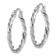 Rhodium Over 14k White Gold Polished 1 1/16" Twisted Hoop Earrings