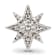 Sterling Silver Textured and Polished Cubic Zirconia Star Bead