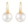 White Cultured Freshwater Pearl 14k Yellow Gold Earrings 8-8.5mm
