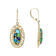 Multi-Color Blended Turquoise Oval Dangle Earrings In 18K Gold Over
Sterling Silver 17x7mm