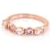 Morganite And Lab Pink Sapphire Band Ring In 18K Rose Gold Over Sterling
Silver 0.58ctw