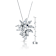 Marquise CZ Starburst Pendant Necklace In Sterling Silver