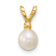 14k Yellow Gold 4-5mm White Near Round Freshwater Cultured Pearl and
Cubic Zirconia Pendant