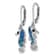 Rhodium Over Sterling Silver Polished Crystal Seahorse Dangle Earrings