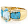 Blue Topaz, Inaly Turquoise And White Zircon Ring In 18K Gold Over
Sterling Silver 1.97ctw