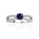 Round Blue Sapphire with White Sapphire Accents Sterling Silver Split
Shank Ring, 0.60ctw