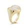 Mother-Of-Pearl Heart Signet Ring In 14K Gold Over Sterling Silver