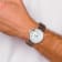 Charles Hubert Men's Stainless Leather Band 46mm Dual Time Watch