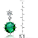 Emerald Color CZ Circle Drop Earrings In Sterling Silver