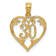 14k Yellow Gold Textured 30 in Heart Cut-out Pendant